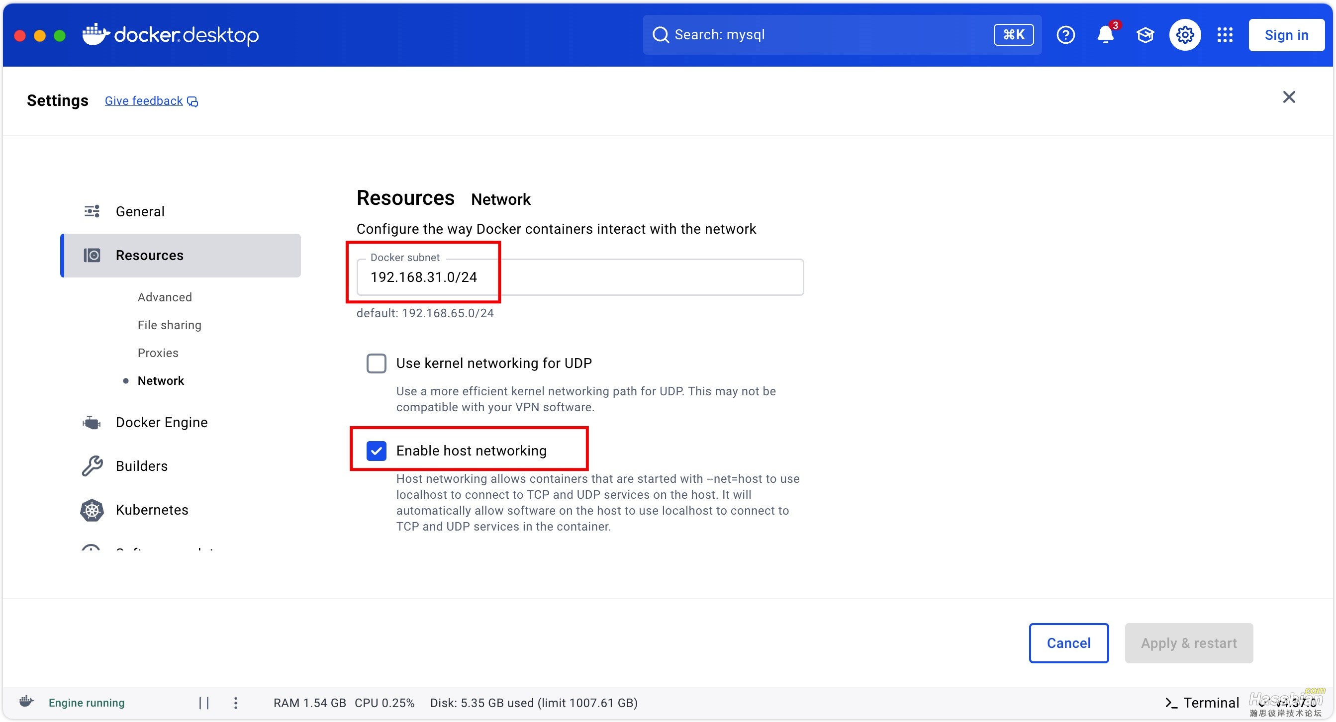 Docker开启host模式